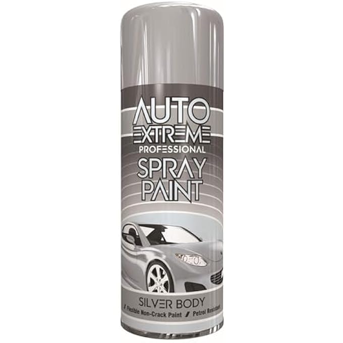 AUTO EXTREME PROFESSIONAL SILVER GLOSS BODY SPRAY PAINT 400ML - SPECIALLY FORMULATED TO PROVIDE A SMOOTH, HIGH-GLOSS FINISH WITH PROFESSIONAL-QUALITY RESULTS. - Image 1